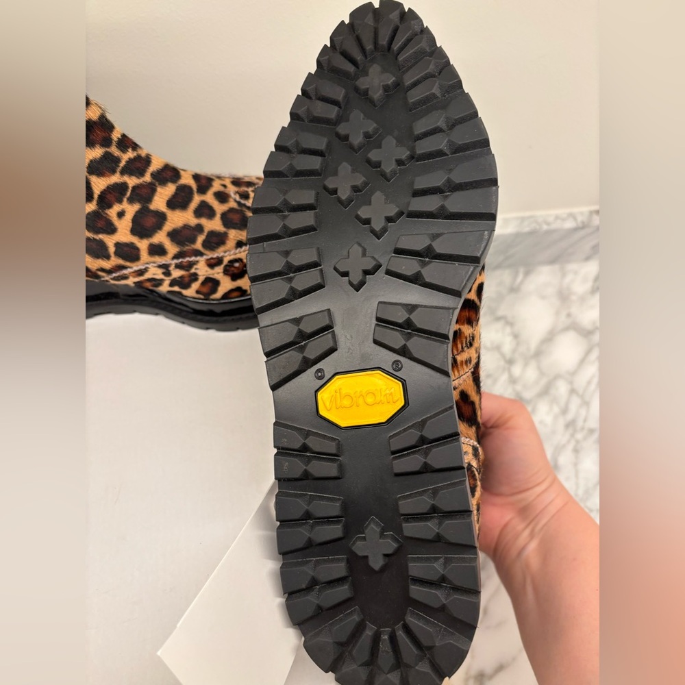 Sacai Brown and Black Animal Print Chelsea Boots - Picture 6 of 6